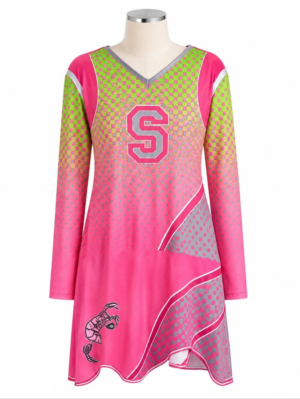 Disney Zombies Girl's Addison Pink Cheerleader Dress Halloween Costume Sz 8-10